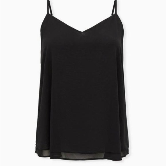 Women’s Torrid 2 Black Sophie Chiffon Double Layer Cami 2X 2XL XXL 18 20 - Picture 12 of 13